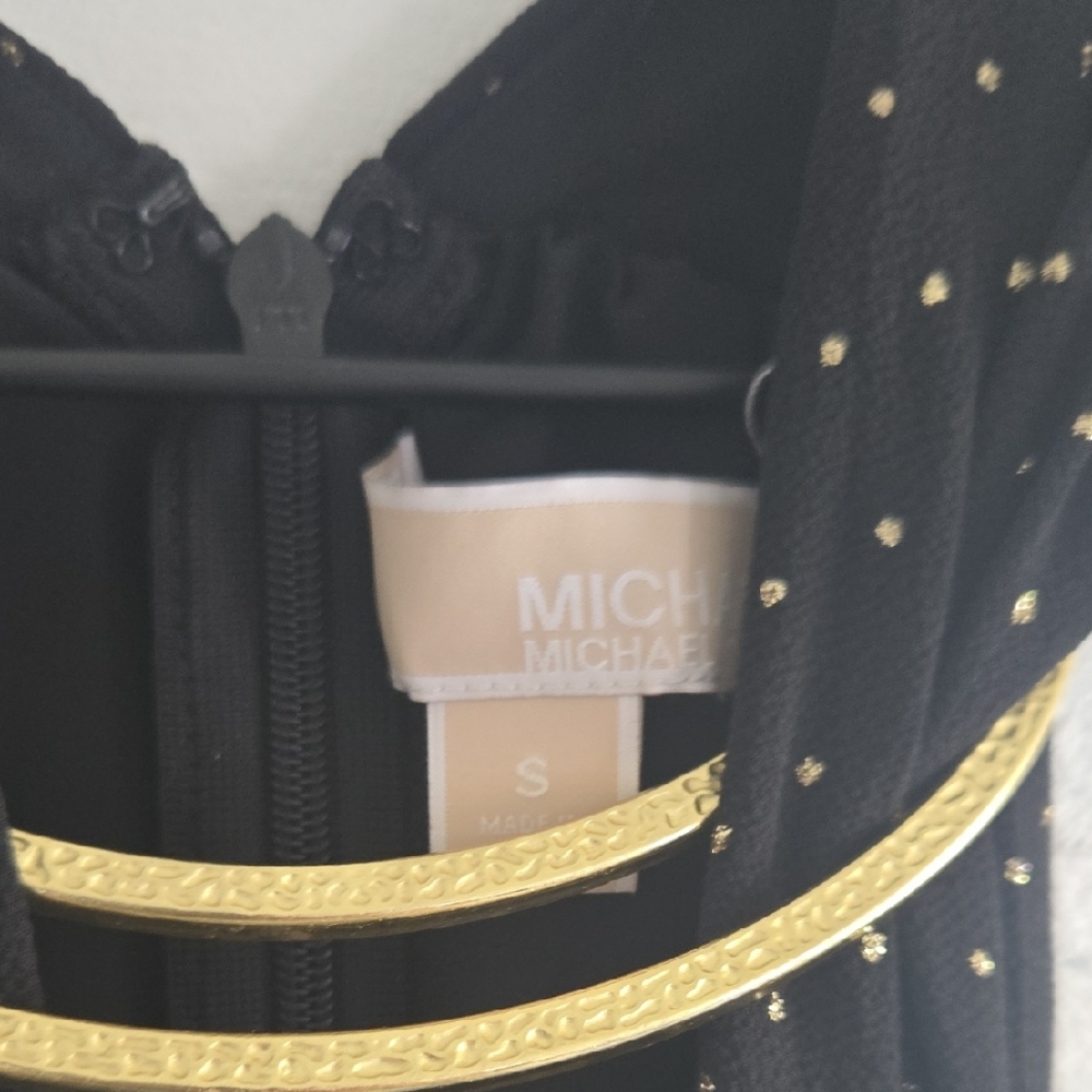 Michael Kors Black and Gold Maxi Dress